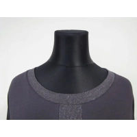 Tunika Bella luźna oversize ze srebrnymi wstawkami - grafitowa